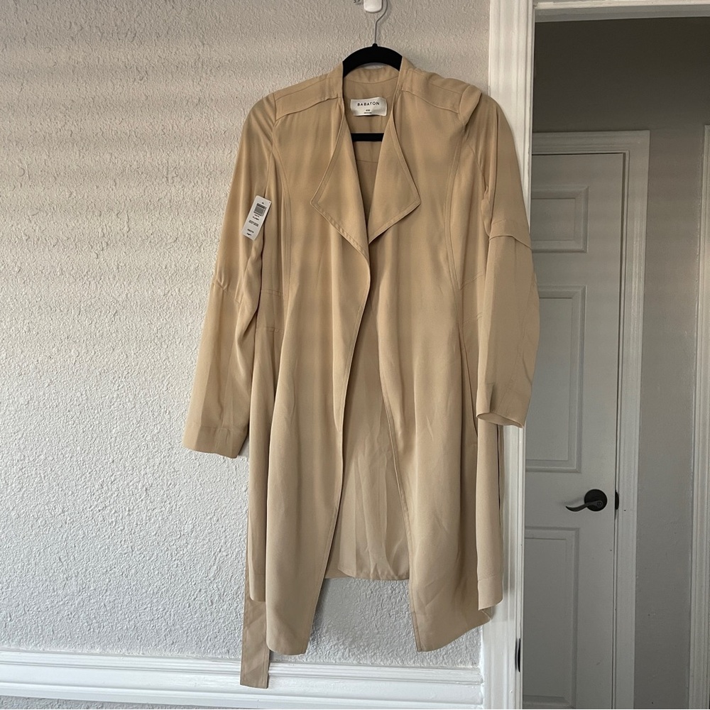 Aritzia Babaton Cream Trench Coat sierra beige  XXS NWT - Picture 6 of 12